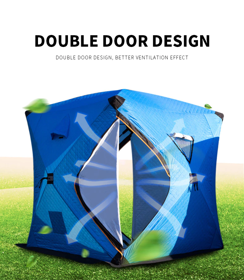 Cheap Goat Tents Outdoor Winter Fishing Tent Warm Cotton Ice Fishing Tent Thickened Camping Shelter House Sauna Tent 1.8*1.8*2.1m 2Door 3 4Person Tents 